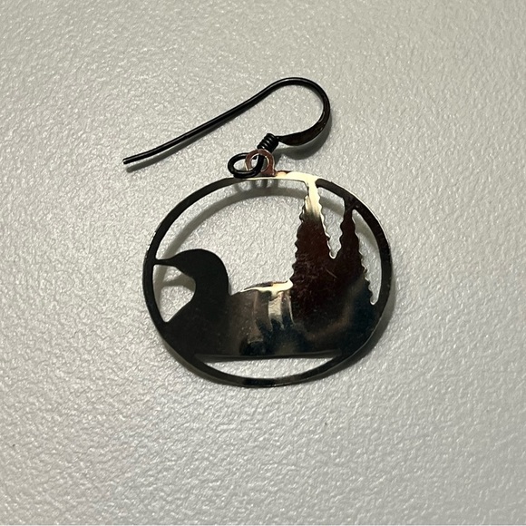 Silver Duck Mallard Earrings - Picture 3 of 4